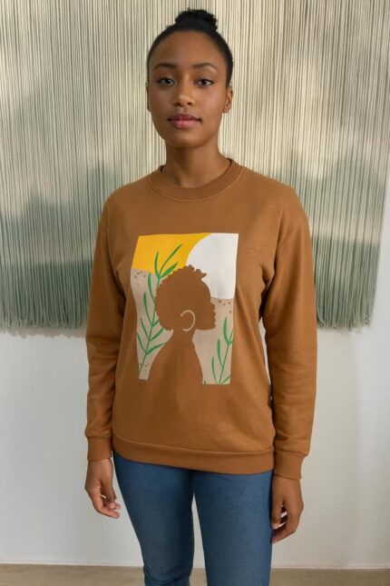 سوییشرت زنانه طرح سیلوئت – دورس دو‌نخ